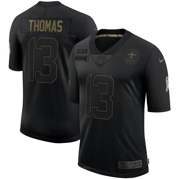 Men's New Orleans Saints #13 Michael Thomas Black 2020 Salute To Service Limited Stitched Jersey